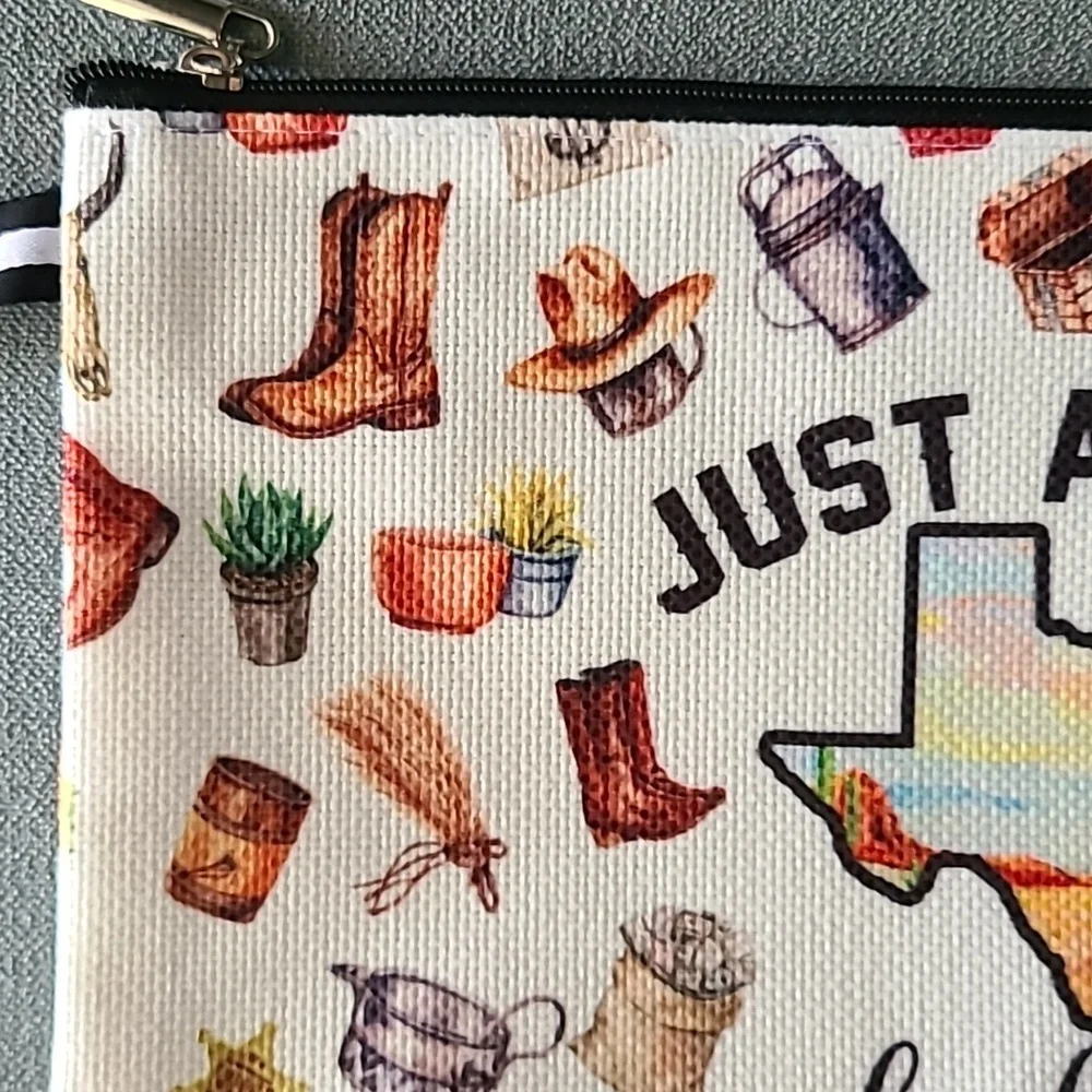 Texas Themed Makeup Bag